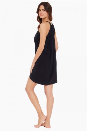 Women's Black Draped Dress Cover Ups - Miraclesuit USA | WT003980S2