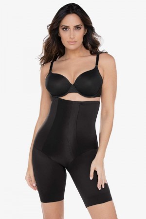 Women's Black Hi Waist Long Leg Shaper Shapewear - Miraclesuit USA | NS155745N7