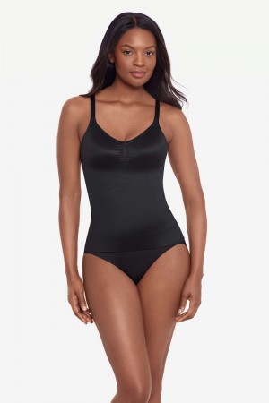 Women's Black Comfy Curves Shaping Cami Shapewear - Miraclesuit USA | DQ221652N5