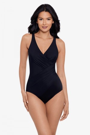 Women's Black Must Haves Oceanus DDD Cup One Piece - Miraclesuit USA | UV735123Z5