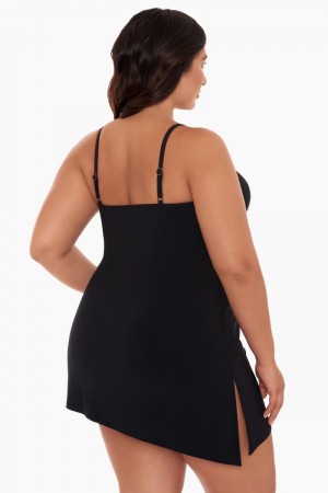 Women's Black Plus Size Brynn Swim Dress - Miraclesuit USA | JG102090Q5