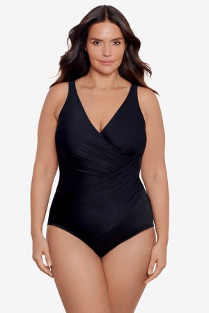 Women's Black Plus Size Must Haves Oceanus One Piece - Miraclesuit USA | MW734563P8