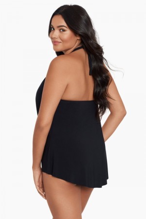 Women's Black Plus Size Sophie Tankini Tops - Miraclesuit USA | WC519011E1