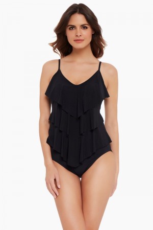 Women's Black Rita Tankini Tops - Miraclesuit USA | XC297639P6