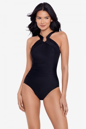 Women's Black Rock Solid Aphrodite One Piece - Miraclesuit USA | FY474687S3