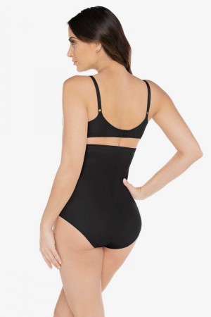 Women's Black Tummy Tuck High Waisted Shaping Brief Shapewear - Miraclesuit USA | RE896299L0