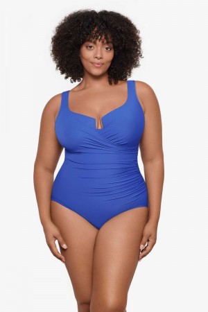 Women's Blue Plus Size Must Haves Escape One Piece - Miraclesuit USA | WE581738L7