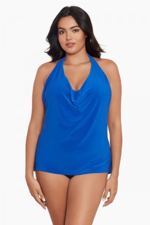 Women's Blue Plus Size Sophie Tankini Tops - Miraclesuit USA | PI660056L4