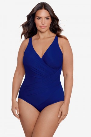 Women's Dark Blue Plus Size Must Haves Oceanus One Piece - Miraclesuit USA | GN760806Q9