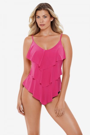 Women's Dark Pink Rita Tankini Tops - Miraclesuit USA | JV925542W7