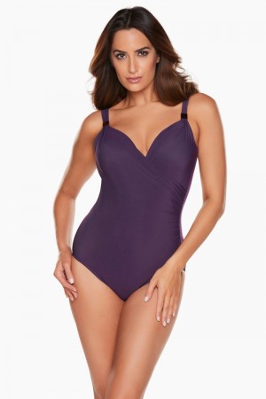 Women's Dark Purple Razzle Dazzle Siren One Piece - Miraclesuit USA | JZ685158Z0