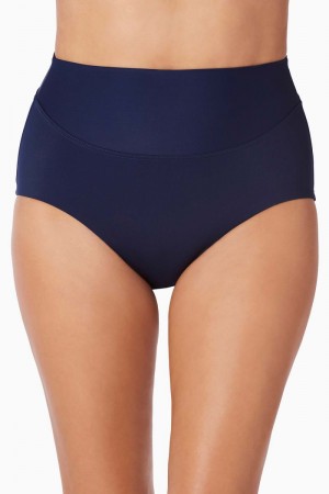 Women's Navy Amoressa Martini High Waist Swim Bottom - Miraclesuit USA | IN037313B6