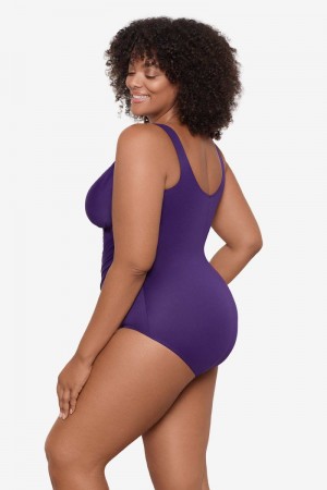 Women's Purple Plus Size Must Haves Oceanus One Piece - Miraclesuit USA | KG025642K8