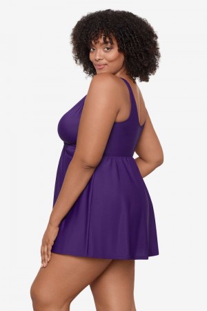 Women's Purple Plus Size Must Haves Marais One Piece - Miraclesuit USA | TK357335Q9