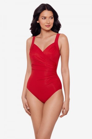 Women's Red Must Haves Sanibel DD Cups One Piece - Miraclesuit USA | WZ456665F5