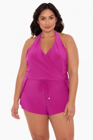 Women's Rose Plus Size Bianca One Piece Romper - Miraclesuit USA | YV309670Q9