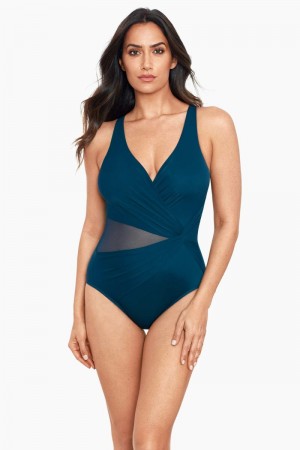 Women's Turquoise Illusionists Circe One Piece - Miraclesuit USA | FV558895L6