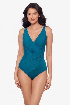 Women's Turquoise Oceanus DD Cups One Piece - Miraclesuit USA | NG595579M5