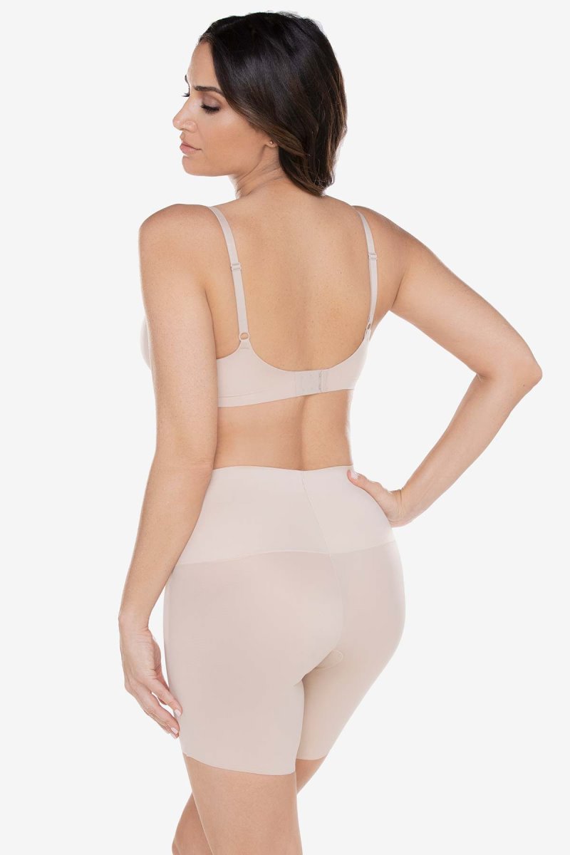 Women's Beige Comfy Curves Firm Control Waistline Bike Pants Shapewear - Miraclesuit USA | KY594439R6