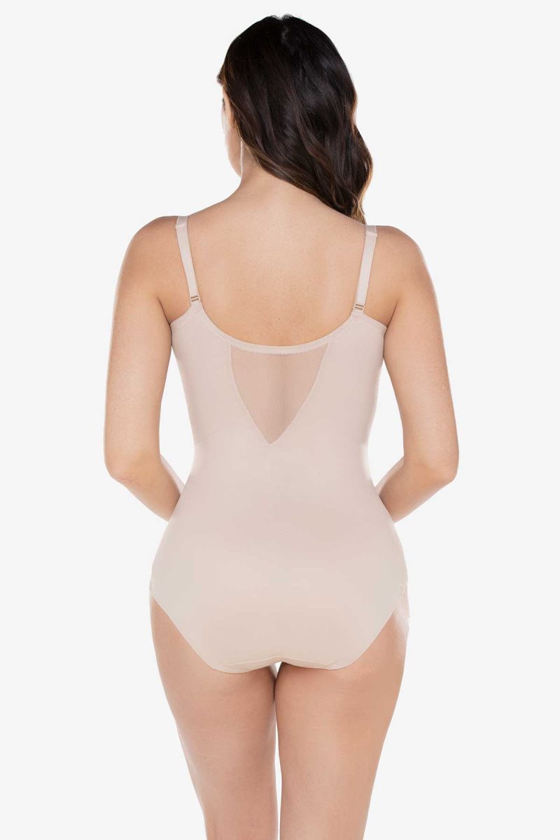 Women's Beige Extra Firm Sexy Sheer Shaping Bodybriefer Shapewear - Miraclesuit USA | OD312541M3