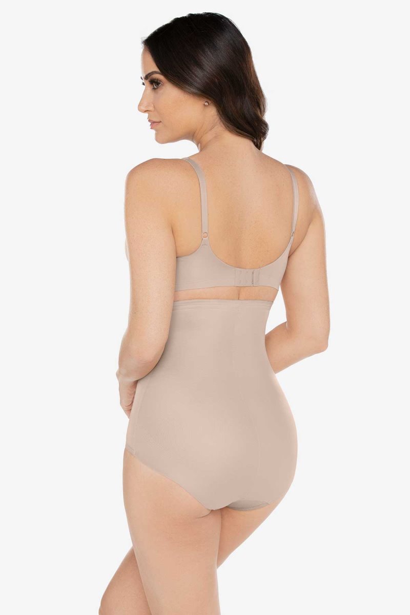 Women's Beige Hi Waist Brief Firm Control Shapewear - Miraclesuit USA | RR800330T2