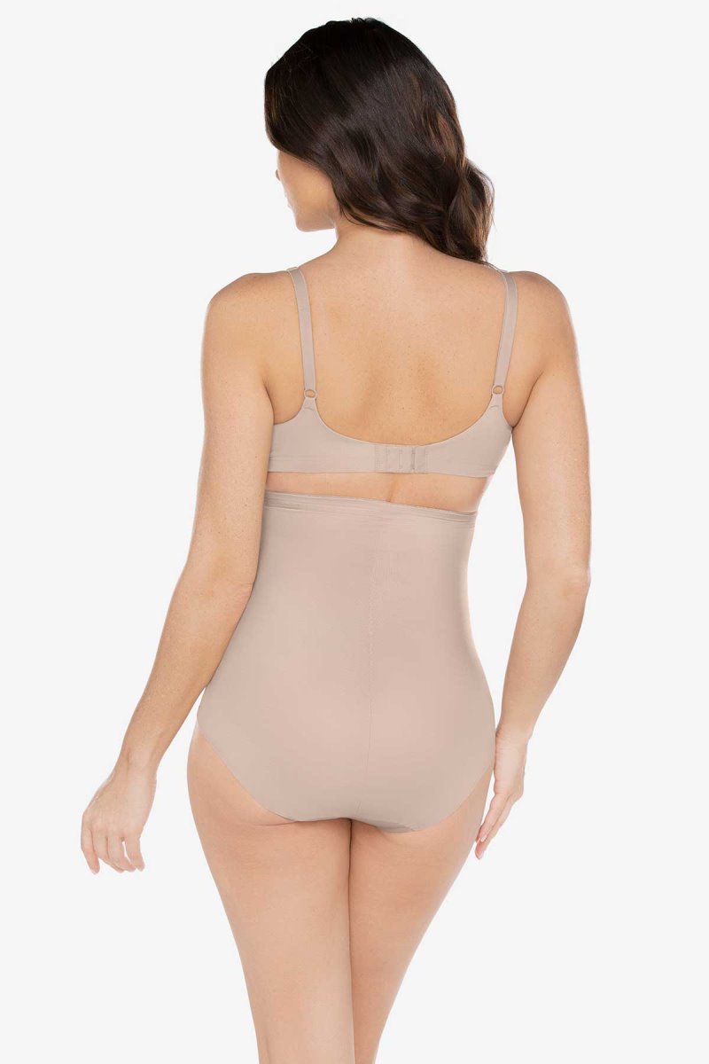 Women's Beige Hi Waist Brief Firm Control Shapewear - Miraclesuit USA | RR800330T2