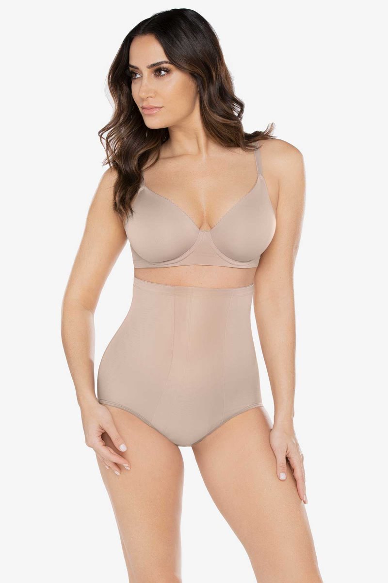 Women\'s Beige Hi Waist Brief Firm Control Shapewear - Miraclesuit USA | RR800330T2