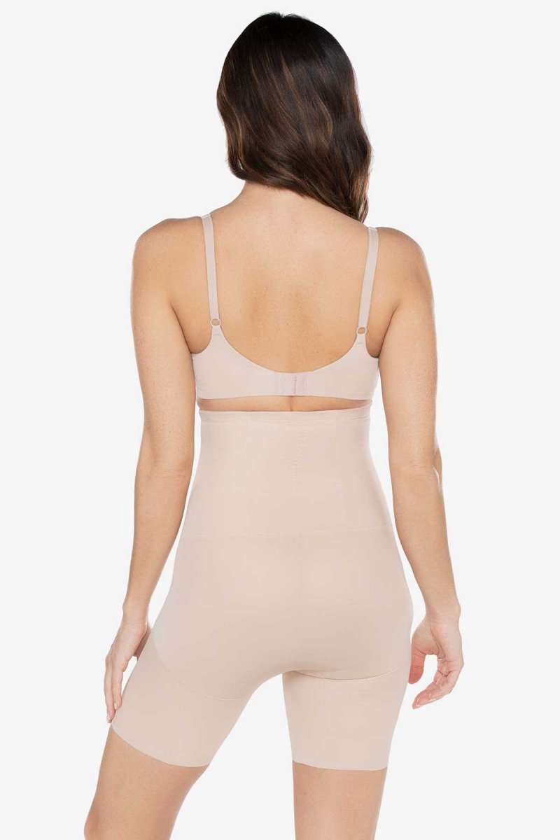 Women's Beige Hi Waist Mid Thigh Slimmer Shapewear - Miraclesuit USA | KE435703R6