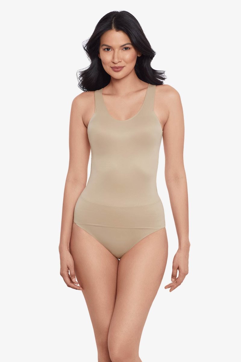 Women\'s Beige Back Wrap Tank Shapewear - Miraclesuit USA | ZM459195W2