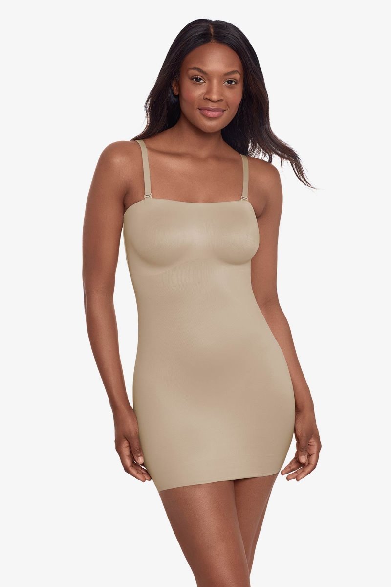 Women's Beige Show Stopper Strapless Slip Shapewear - Miraclesuit USA | FP124422F0