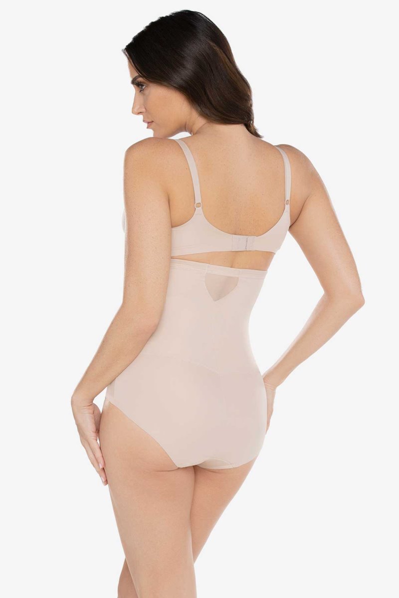 Women's Beige Surround Support Shaping Hi Waist Brief Shapewear - Miraclesuit USA | OX461676I4