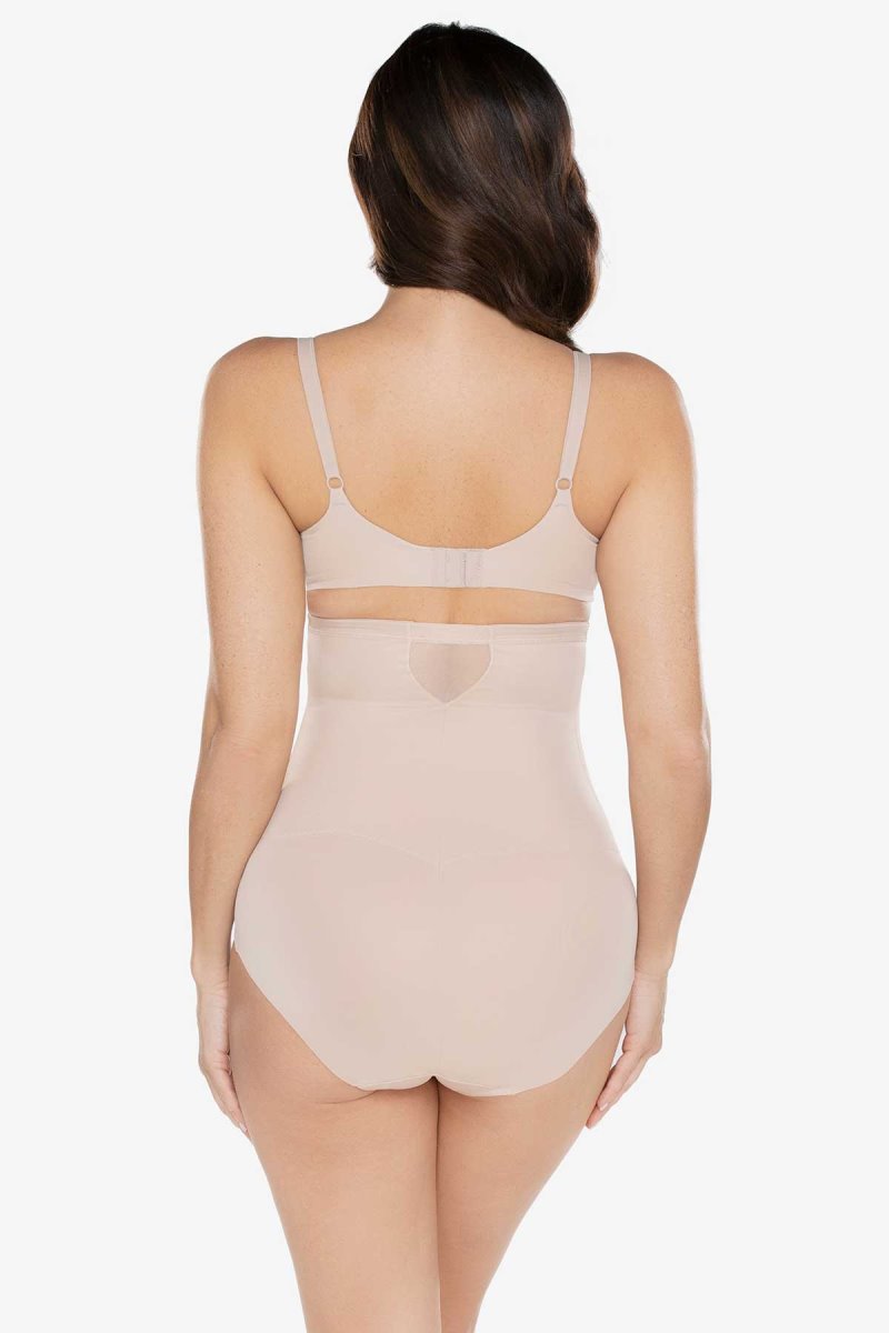 Women's Beige Surround Support Shaping Hi Waist Brief Shapewear - Miraclesuit USA | OX461676I4