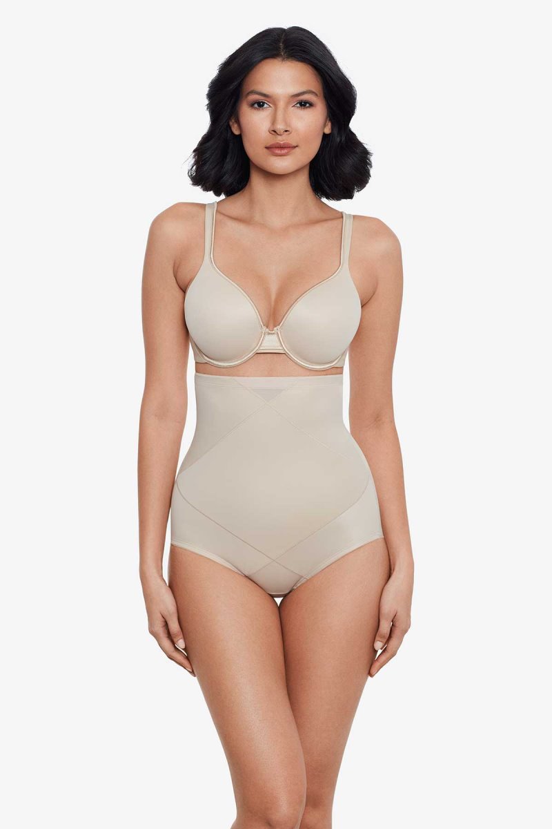 Women's Beige Tummy Tuck High Waisted Shaping Brief Shapewear - Miraclesuit USA | KH592229W7