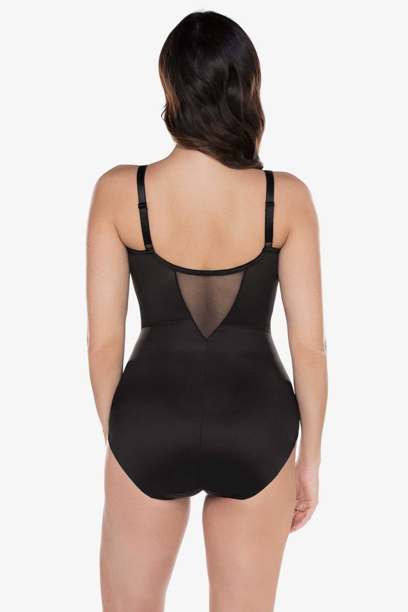 Women's Black Extra Firm Sexy Sheer Shaping Bodybriefer Shapewear - Miraclesuit USA | EQ439483K8