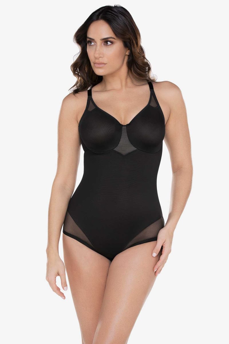 Women's Black Extra Firm Sexy Sheer Shaping Bodybriefer Shapewear - Miraclesuit USA | EQ439483K8