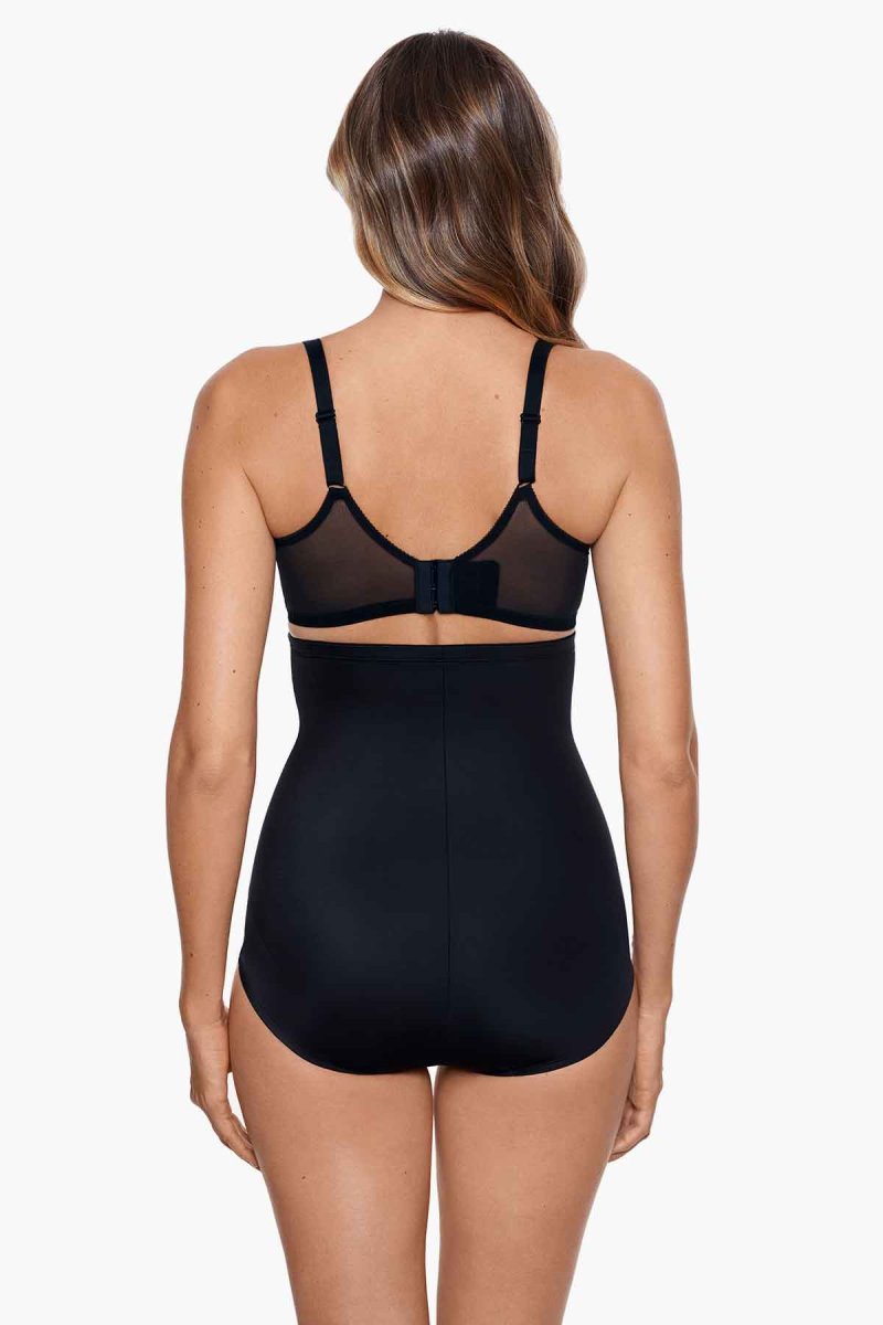 Women's Black Lycra Fit Sense High Waisted Brief Shapewear - Miraclesuit USA | UH226262R1