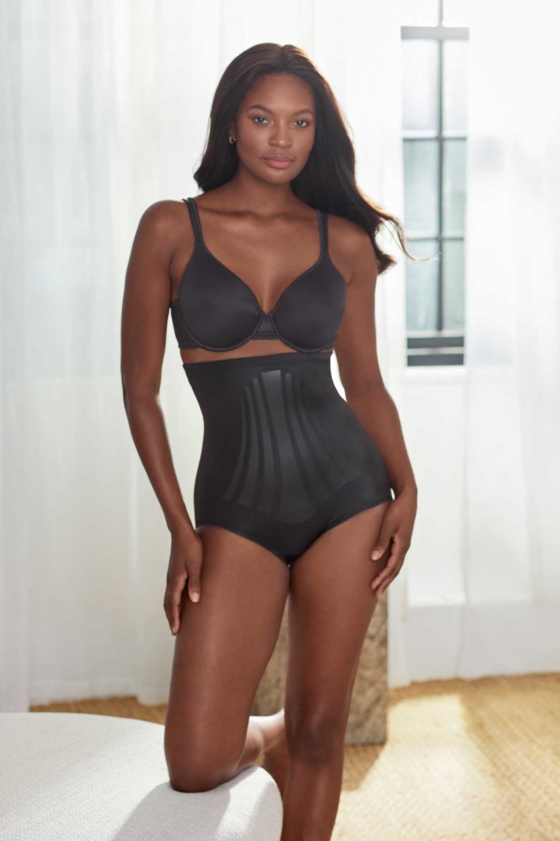 Women's Black Lycra Fit Sense High Waisted Brief Shapewear - Miraclesuit USA | UH226262R1