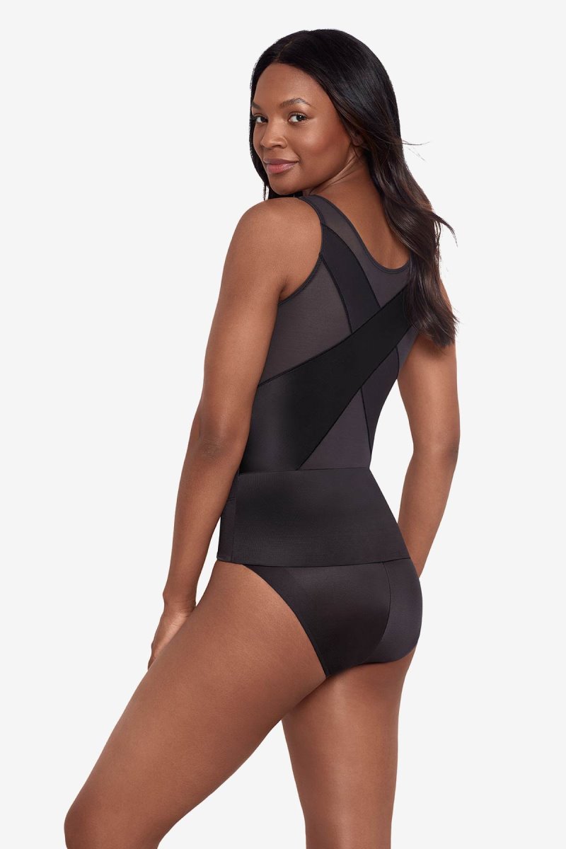 Women's Black Back Wrap Tank Shapewear - Miraclesuit USA | PI612261J5