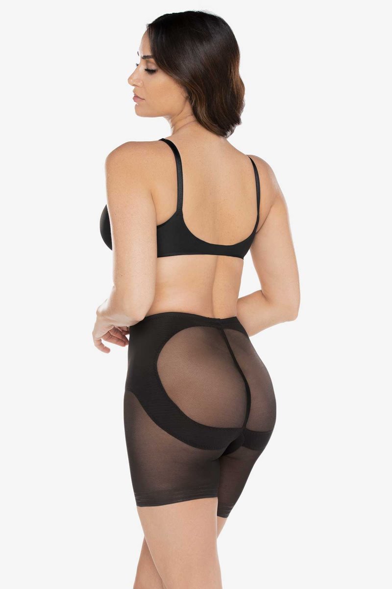 Women's Black Sheer Derriere X Firm Lift Boyshort Shapewear - Miraclesuit USA | MO387618L2