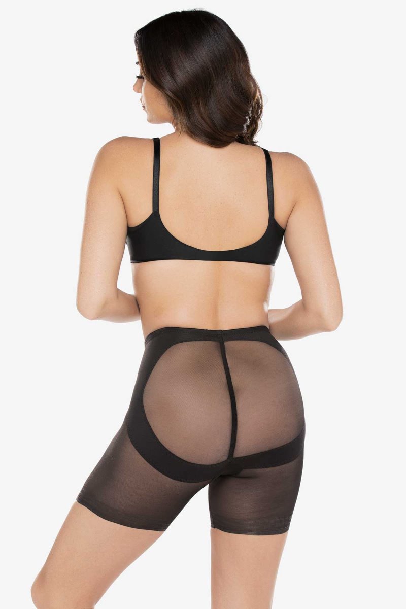 Women's Black Sheer Derriere X Firm Lift Boyshort Shapewear - Miraclesuit USA | MO387618L2