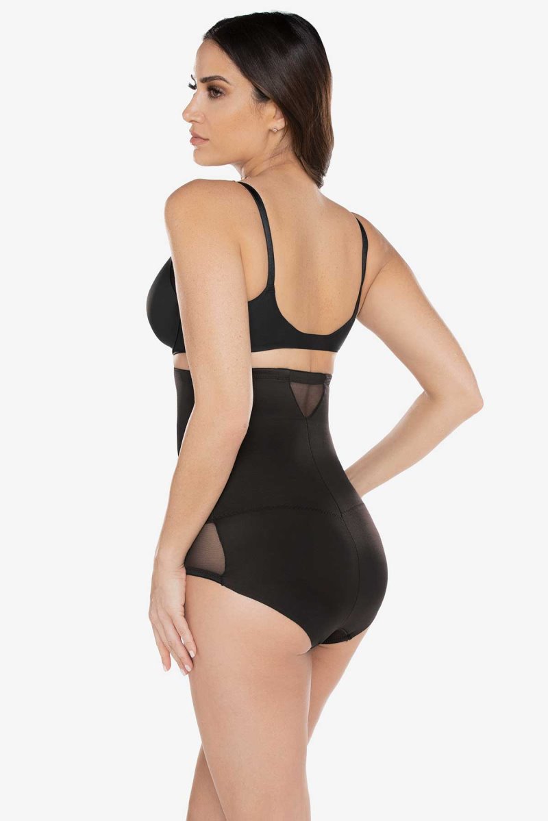 Women's Black Surround Support Shaping Hi Waist Brief Shapewear - Miraclesuit USA | QR755045N2