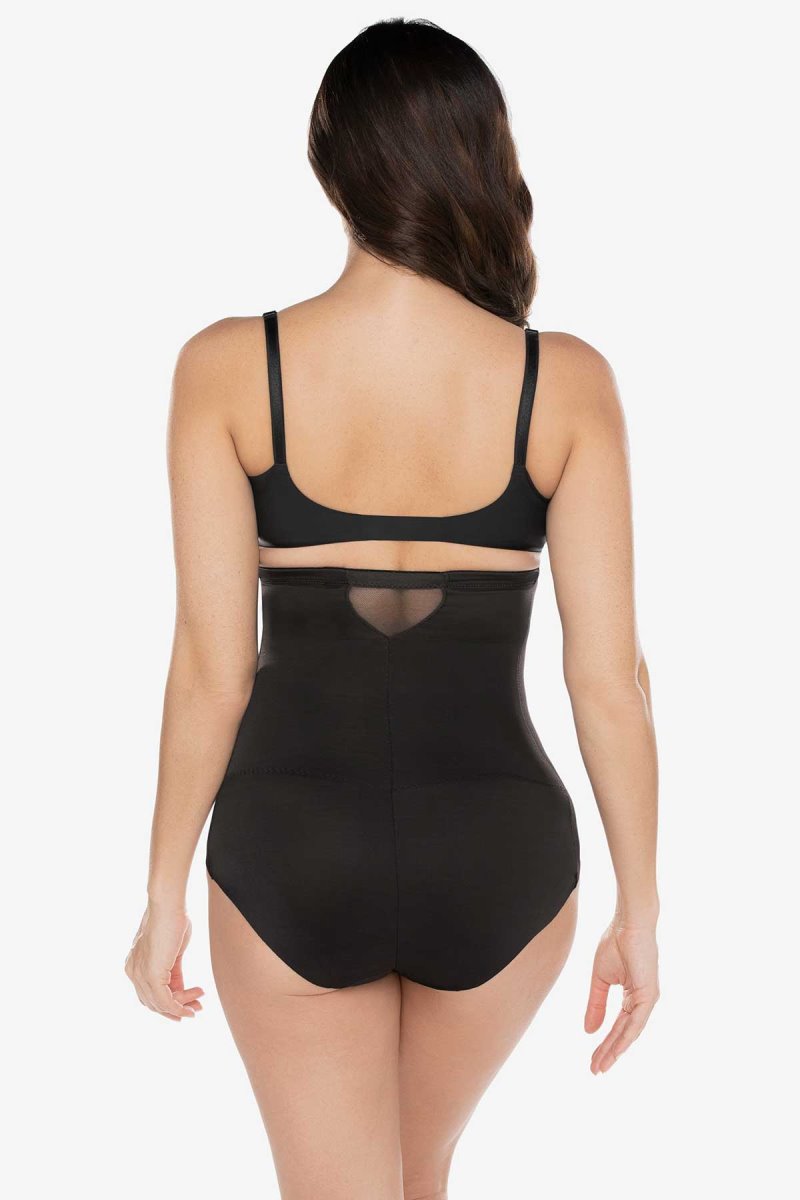 Women's Black Surround Support Shaping Hi Waist Brief Shapewear - Miraclesuit USA | QR755045N2