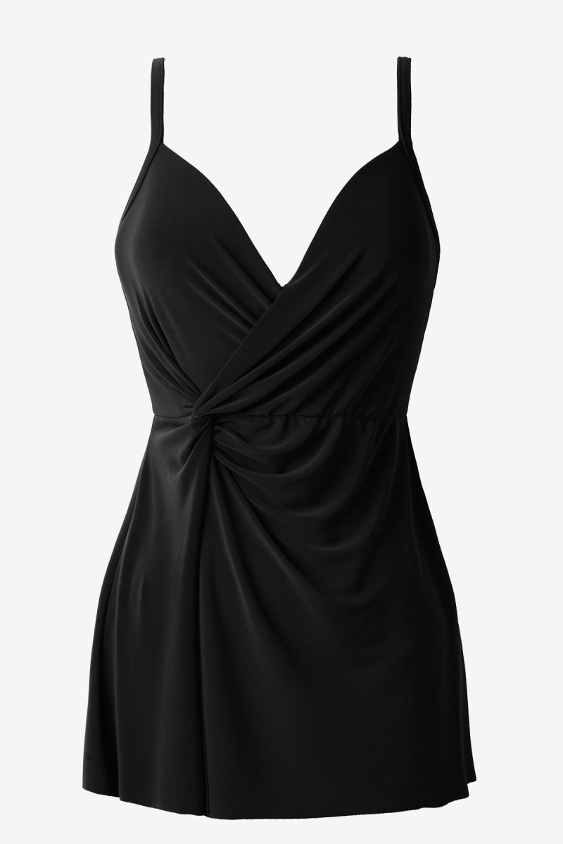 Women's Black Twisted Sisters Adora Underwire Swim Dress - Miraclesuit USA | GL671057O3