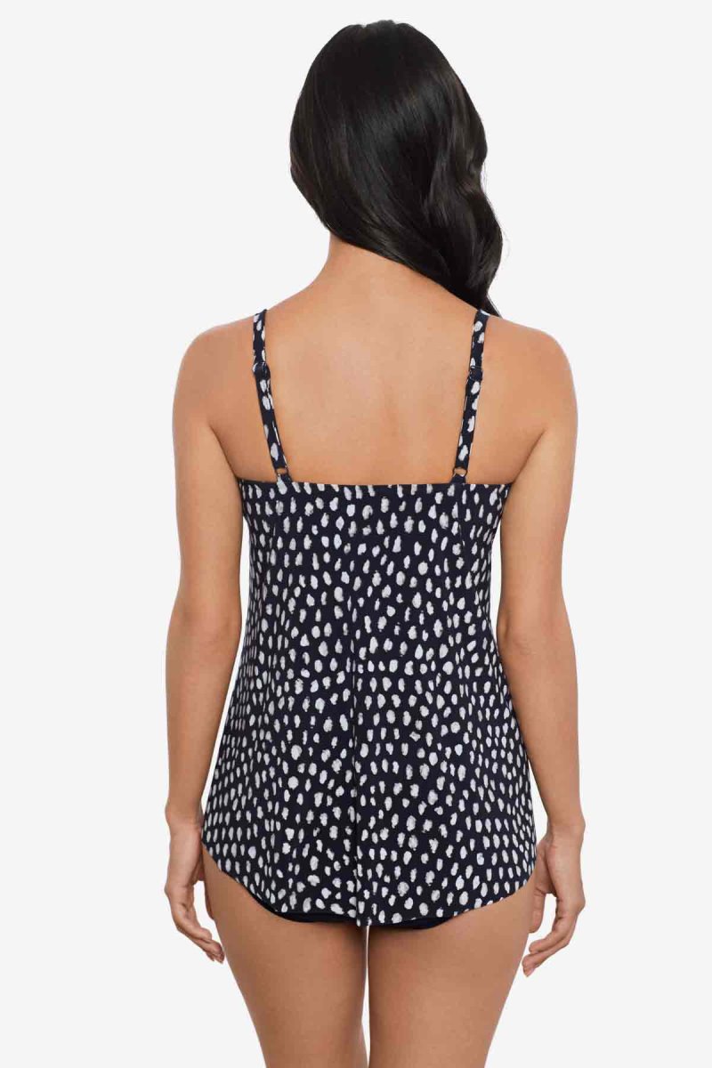 Women's Black / White Pebbles Grace Tankini Tops - Miraclesuit USA | FY417711B8