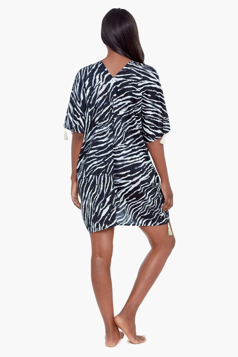 Women's Black / White Tigre Sombre Caftan Cover Ups - Miraclesuit USA | FT740824U5