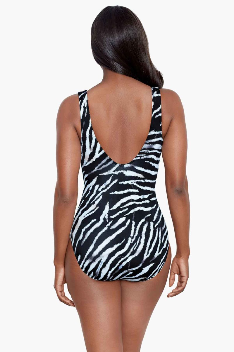 Women's Black / White Tigre Sombre Escape One Piece - Miraclesuit USA | BV663556U5