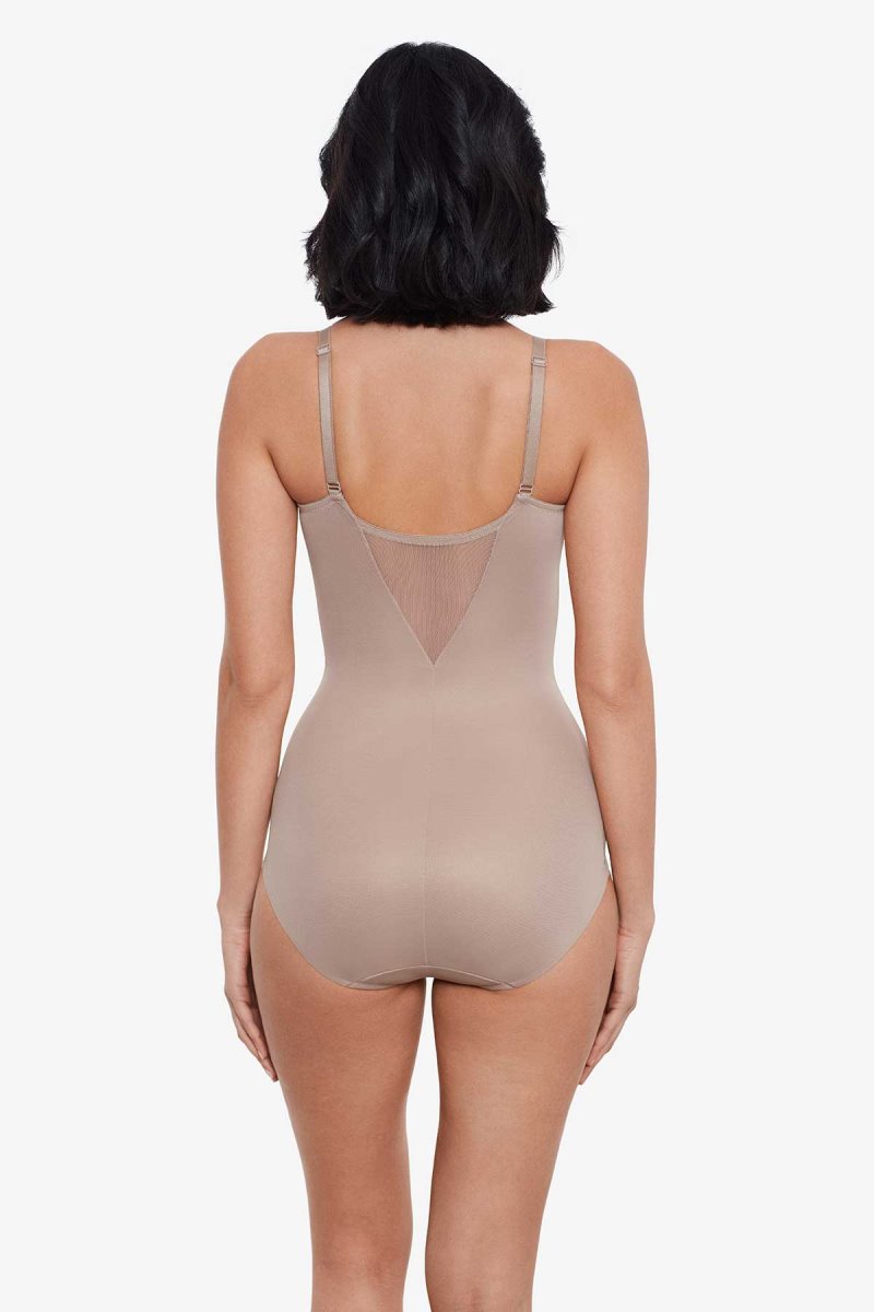 Women's Brown Extra Firm Sexy Sheer Shaping Bodybriefer Shapewear - Miraclesuit USA | XD998189D7