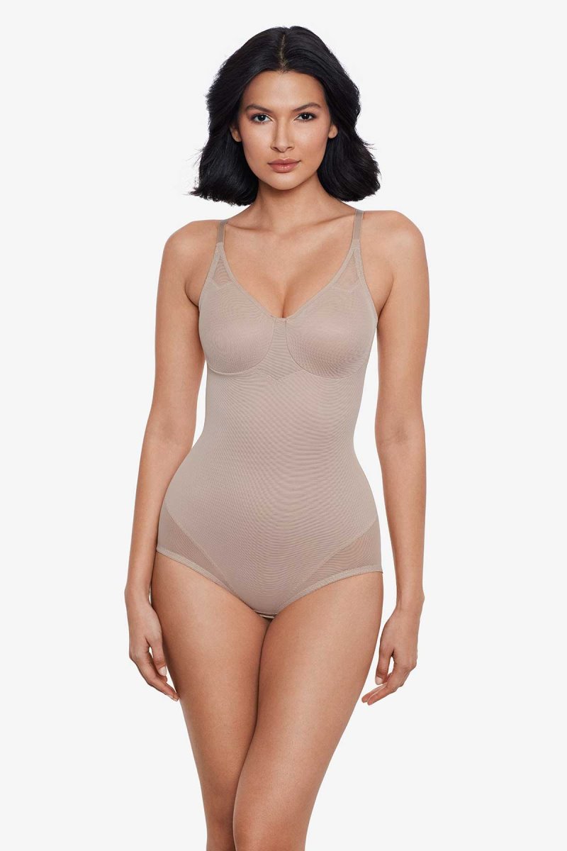 Women\'s Brown Extra Firm Sexy Sheer Shaping Bodybriefer Shapewear - Miraclesuit USA | XD998189D7