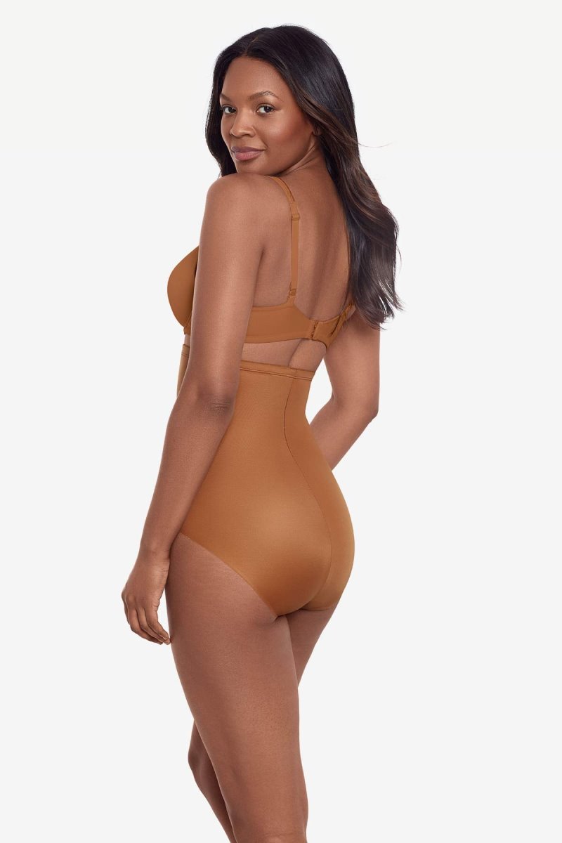 Women's Brown Tummy Tuck High Waisted Shaping Brief Shapewear - Miraclesuit USA | DT353345A6