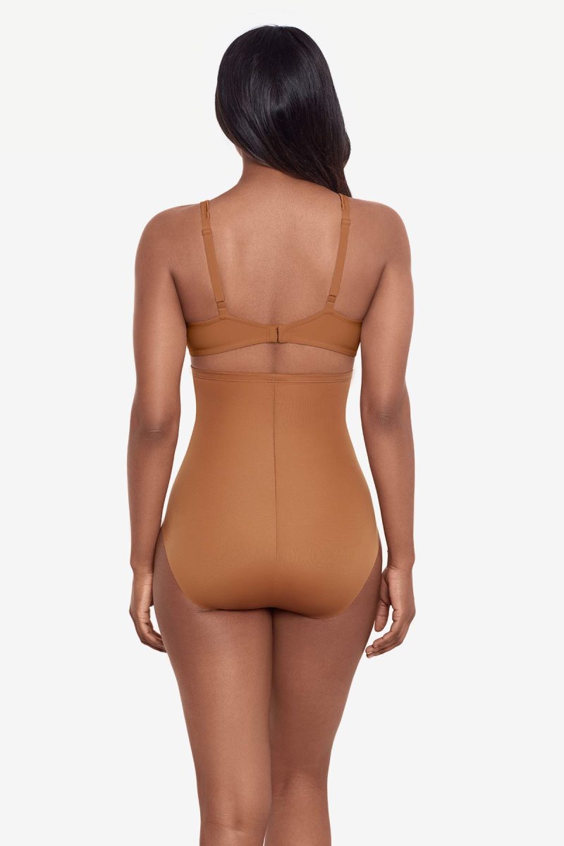 Women's Brown Tummy Tuck High Waisted Shaping Brief Shapewear - Miraclesuit USA | DT353345A6